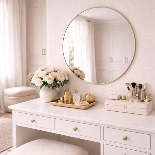 Round Gold Metal Circle Mirror - 70cm x 70cm