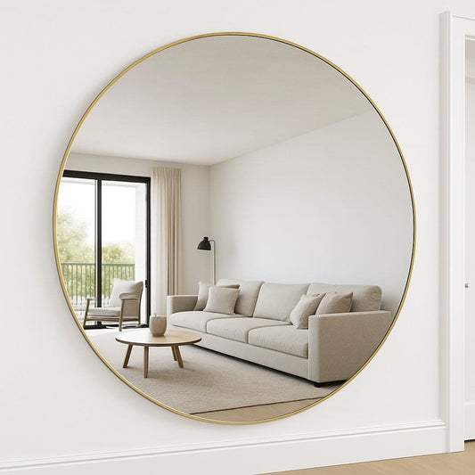XXL Round Gold Metal Circle Mirror - 180cm x 180cm