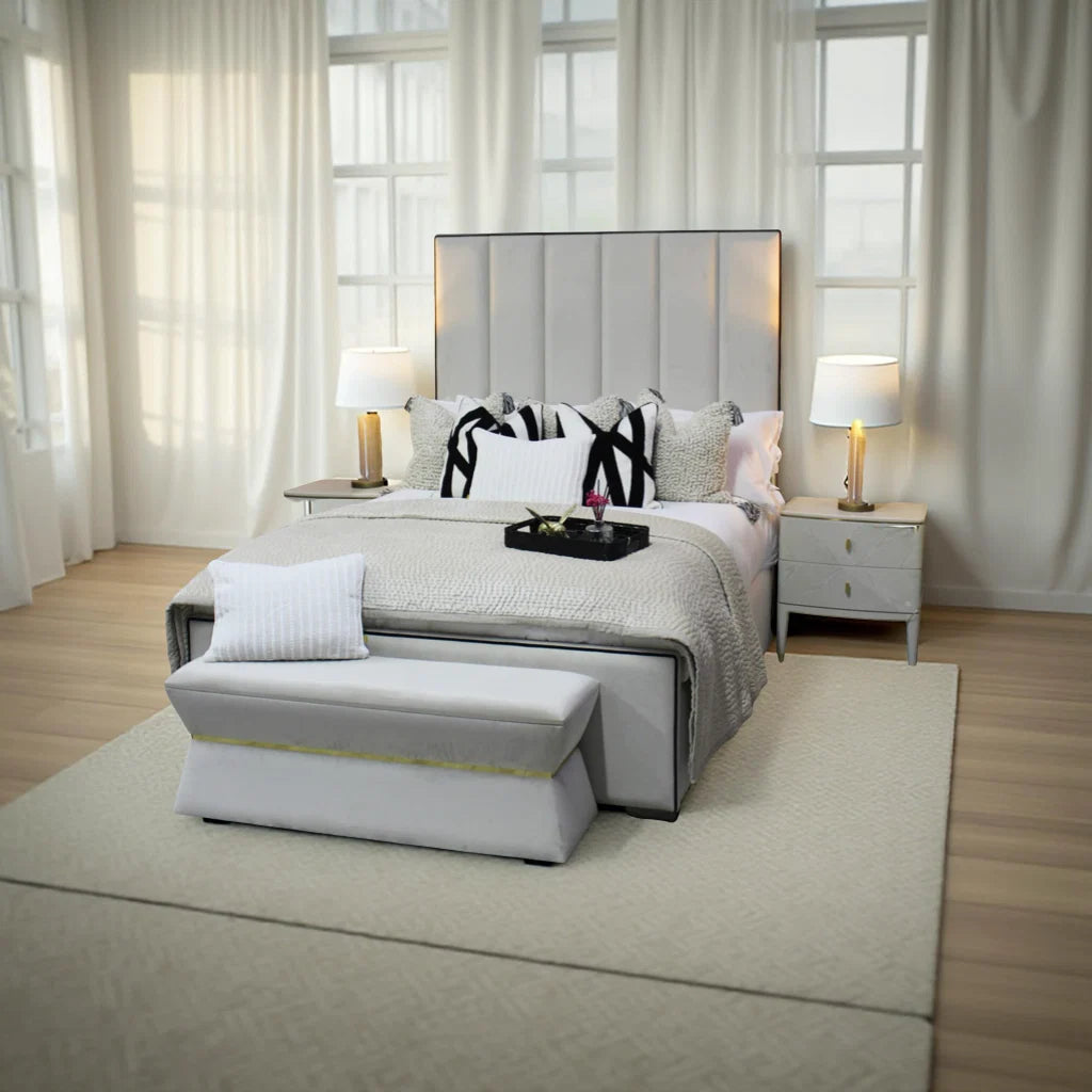 Serene Piping Panel Bed Frame