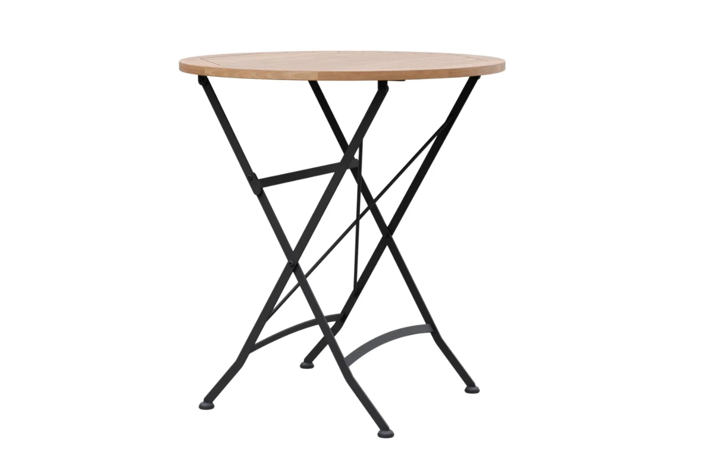 Sicily 2 Seater Teak and Wrought Iron Round 70cm Garden Dining Set