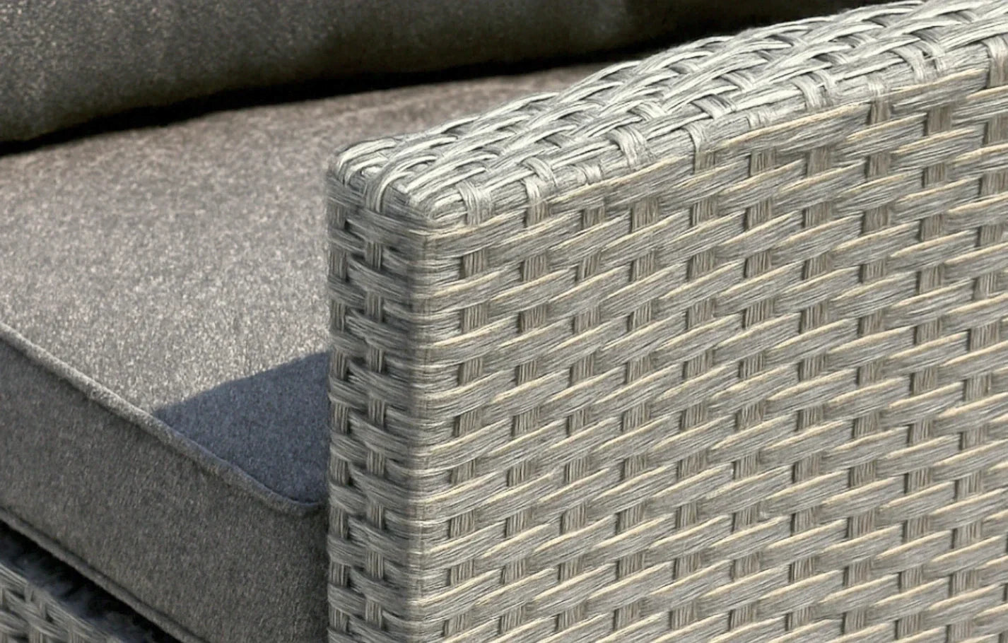 Stockholm Rattan Grey 4 Seater Garden Chaise Lounge & Armchair Set