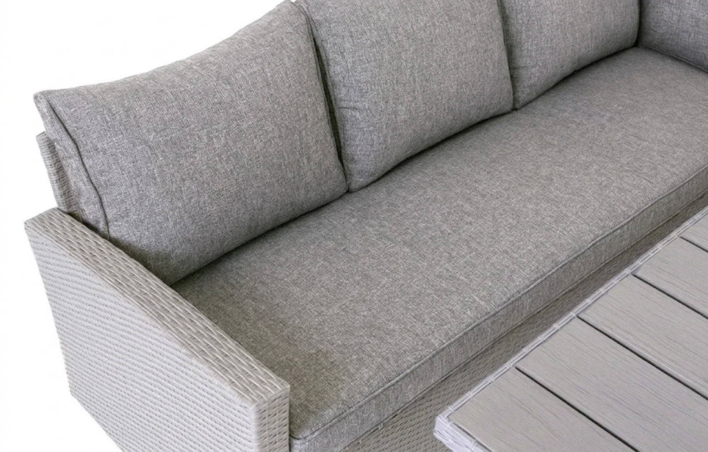 Stockholm 6 Seater Grey Rattan Corner Set and Cover Bundle
