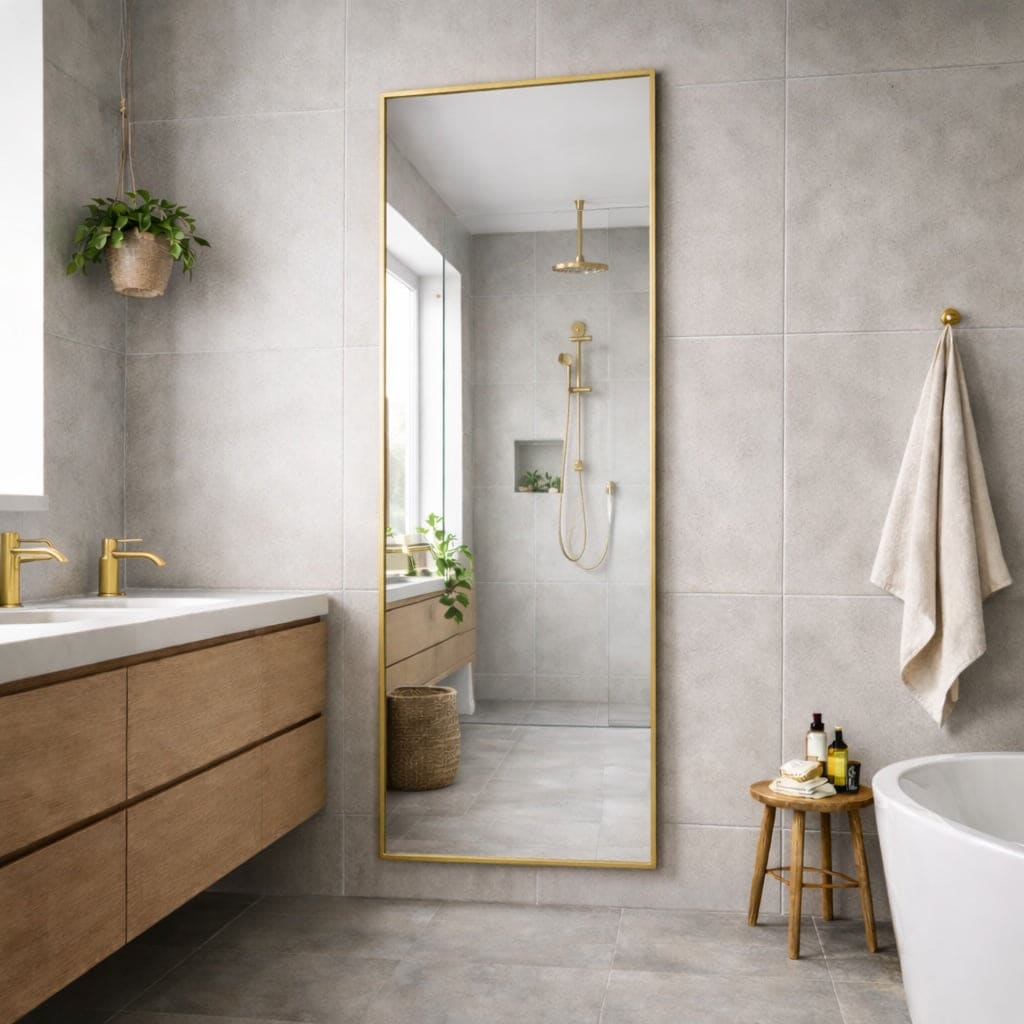 Takara - Full Length Gold Metal Rectangle Mirror - 180cm x 60cm