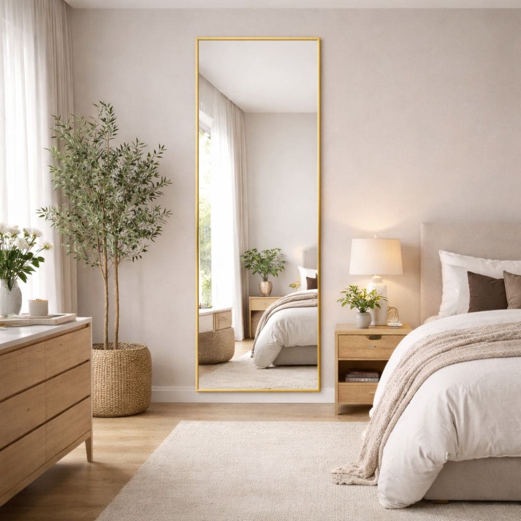 Takara - Full Length Gold Metal Rectangle Mirror - 180cm x 60cm