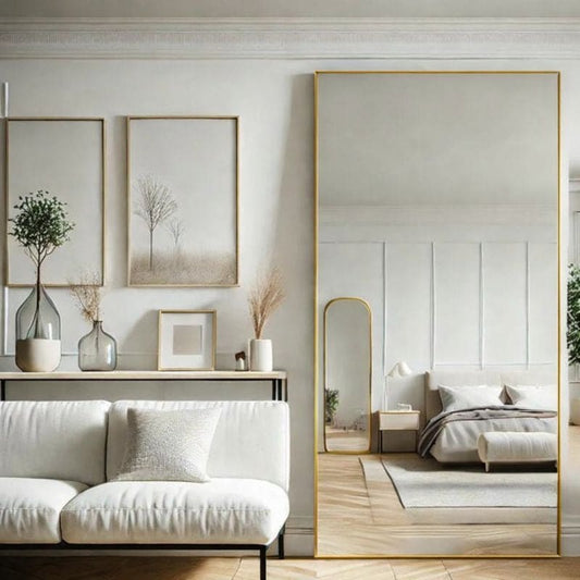 Full Length Gold Metal Rectangle Mirror - 180cm x 90cm