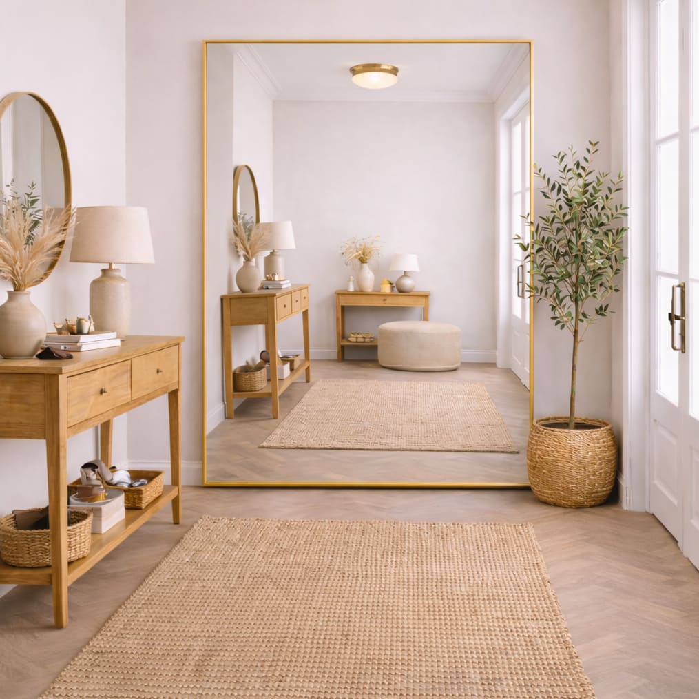 Takara - Full Length Gold Metal Rectangle Mirror - 200cm x 120cm