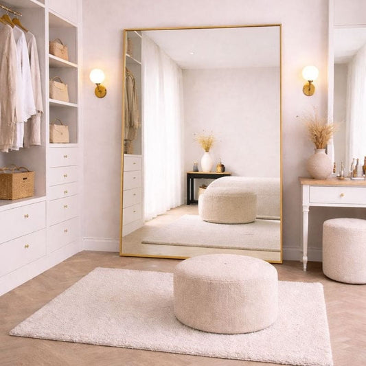 Full Length Gold Metal Rectangle Mirror - 200cm x 120cm