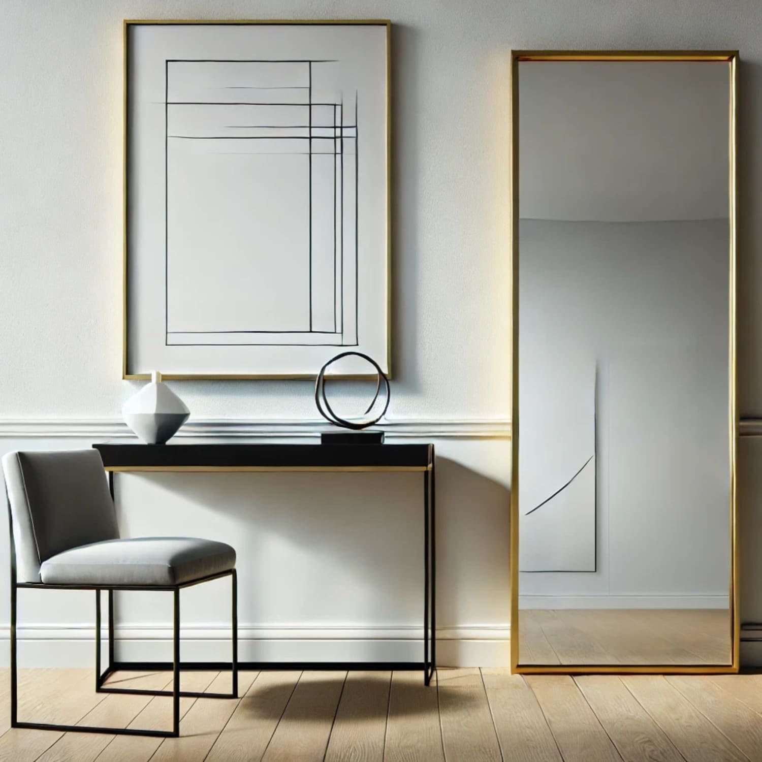 Takara - Full Length Gold Metal Rectangle Mirror - 150cm x 60cm