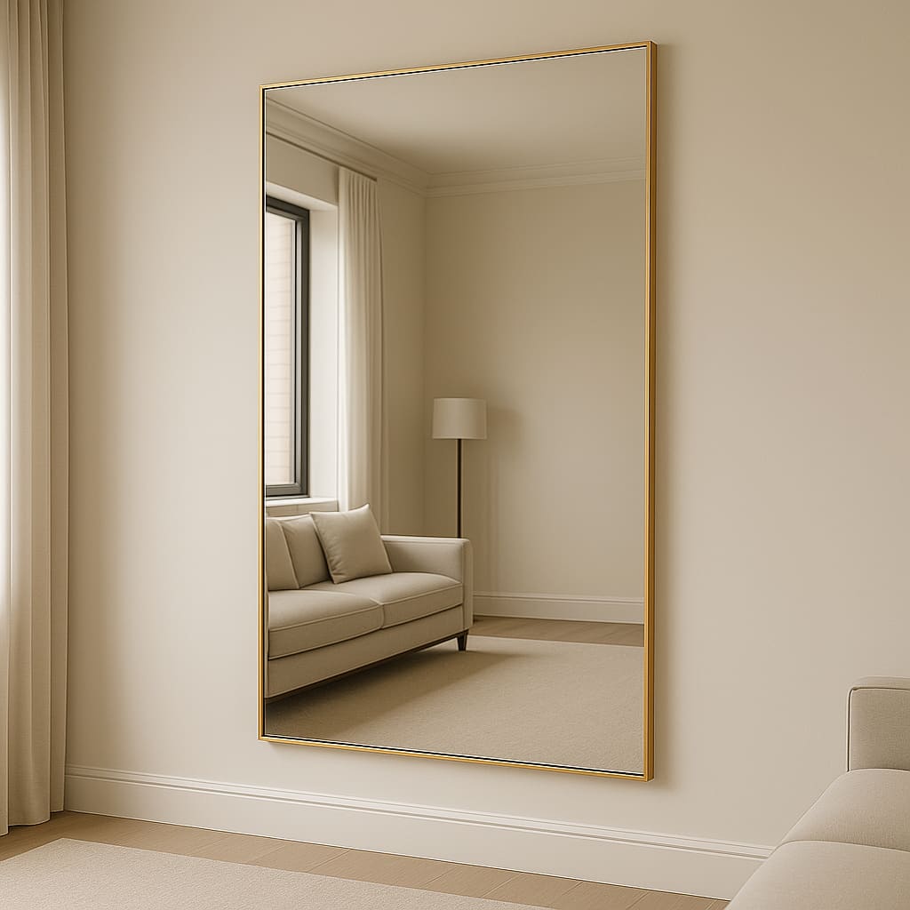 Takara - Full Length Gold Metal Rectangle Mirror - 180cm x 105cm