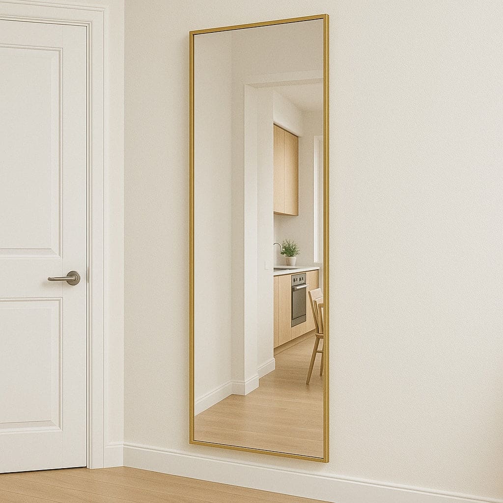 Takara - Full Length Gold Metal Rectangle Mirror - 180cm x 60cm