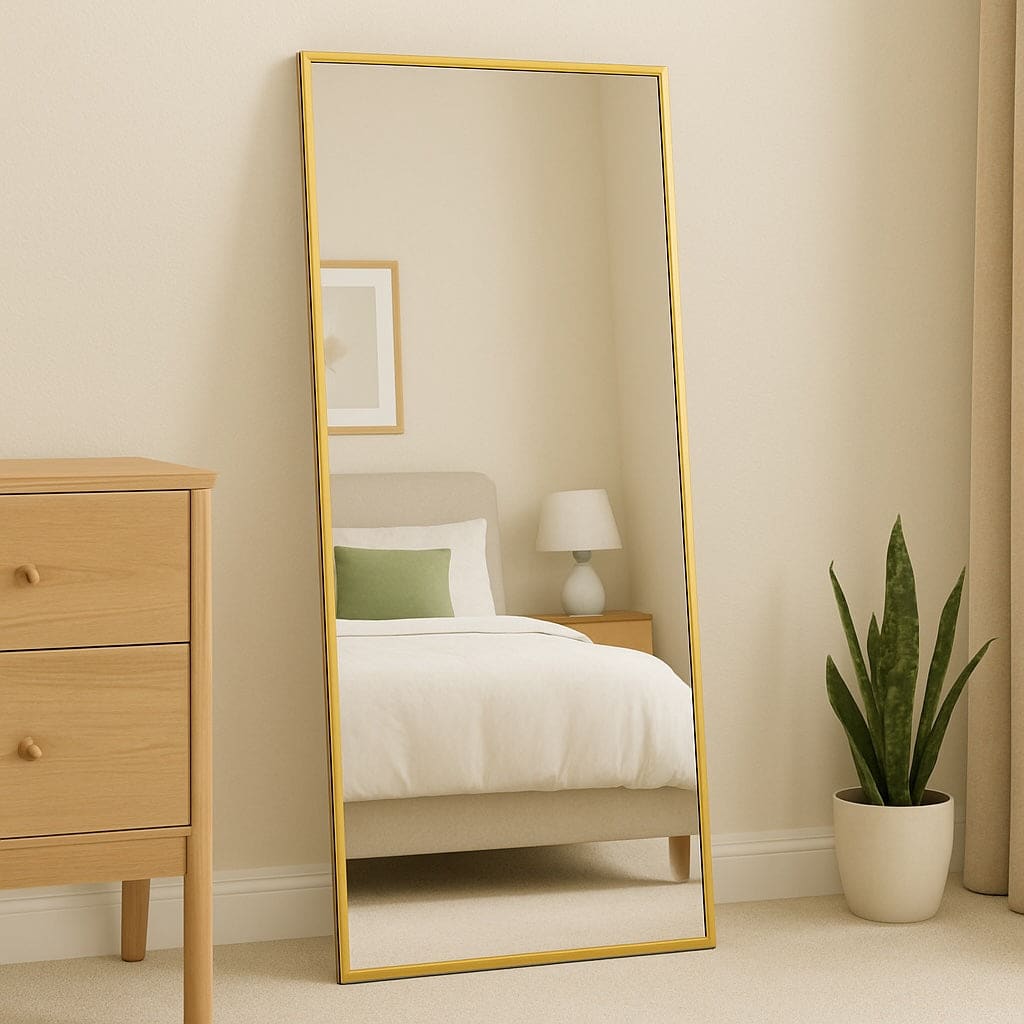 Takara - Full Length Gold Metal Rectangle Mirror - 180cm x 90cm