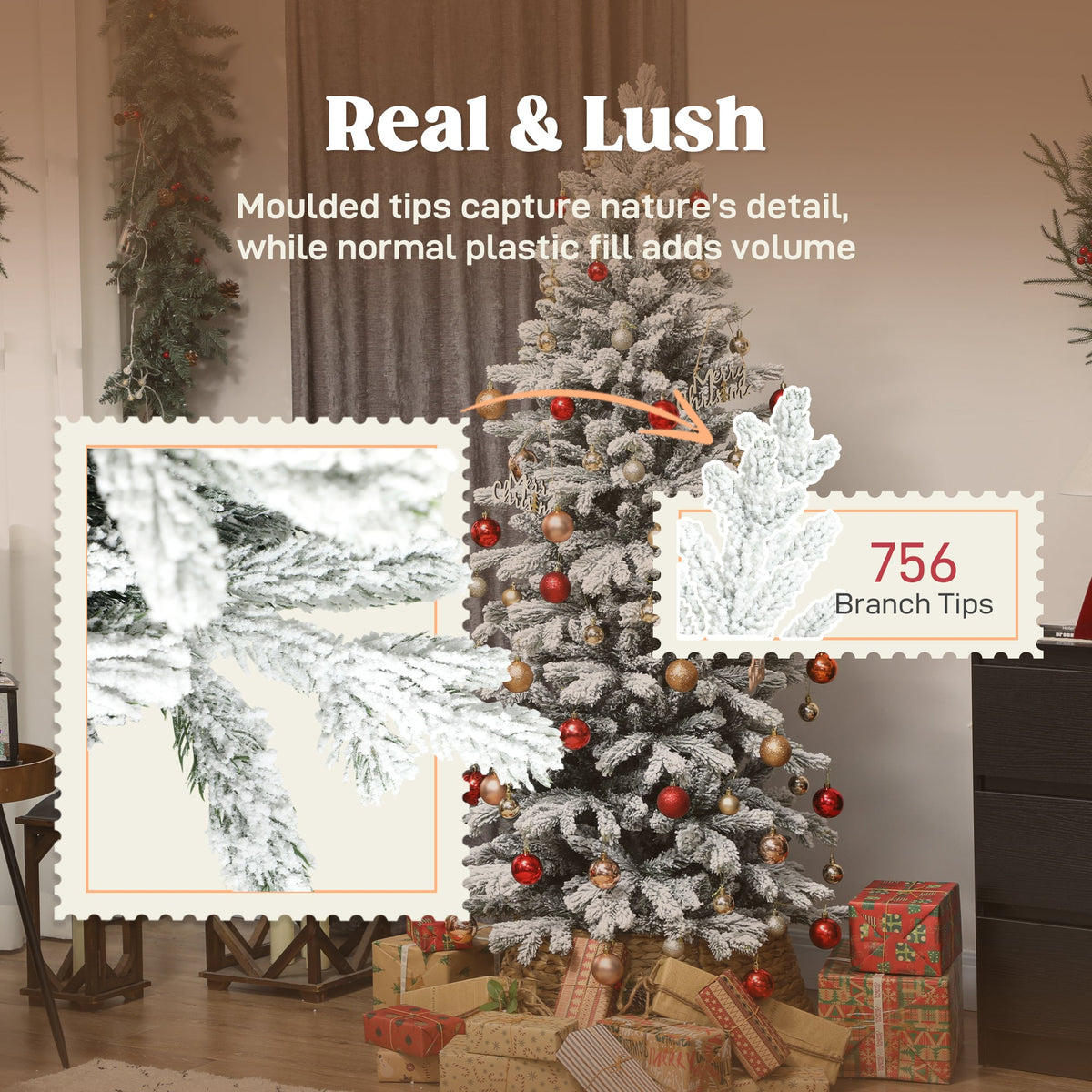 6ft Flocked Artificial Christmas Tree