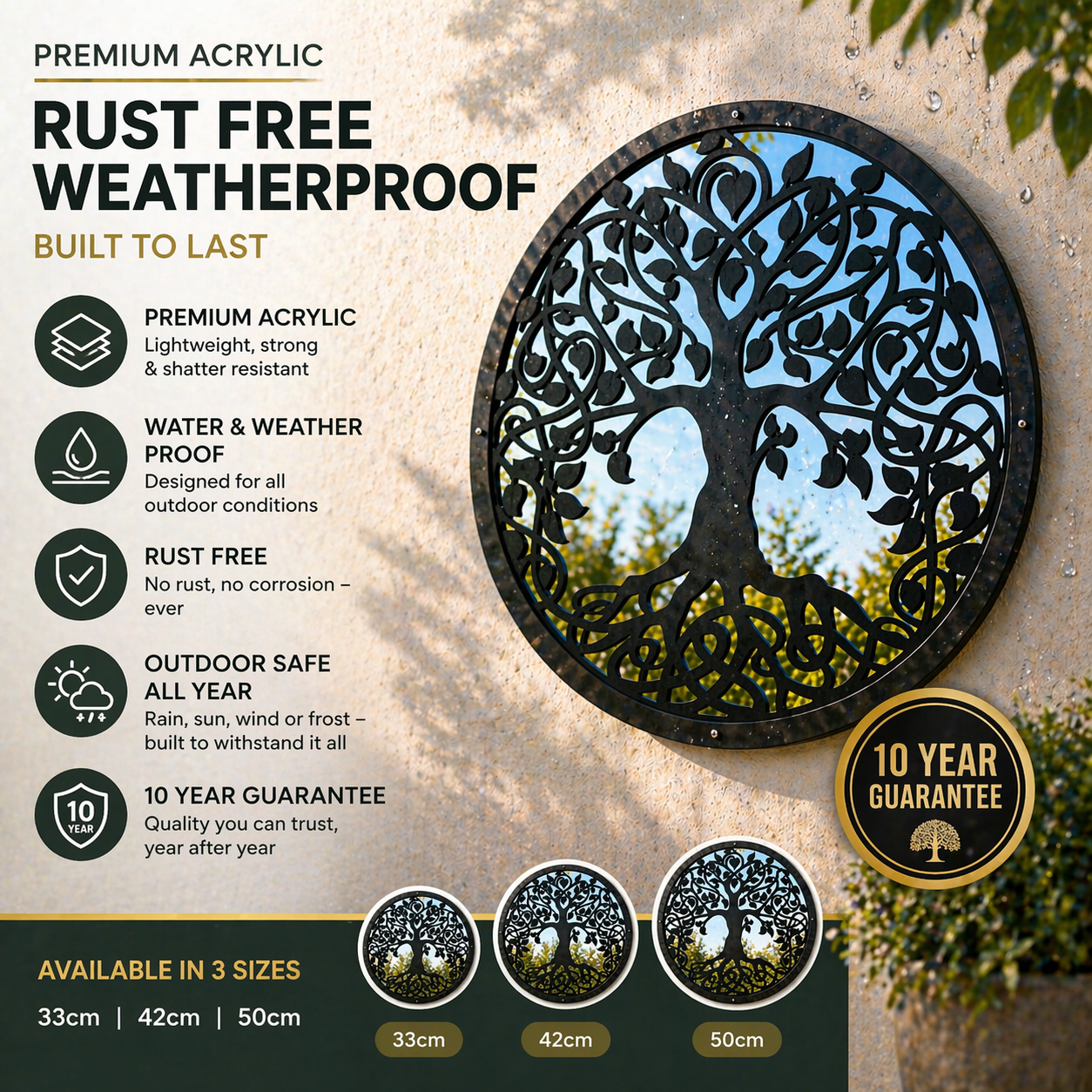 Tree of Life Garden Mirror