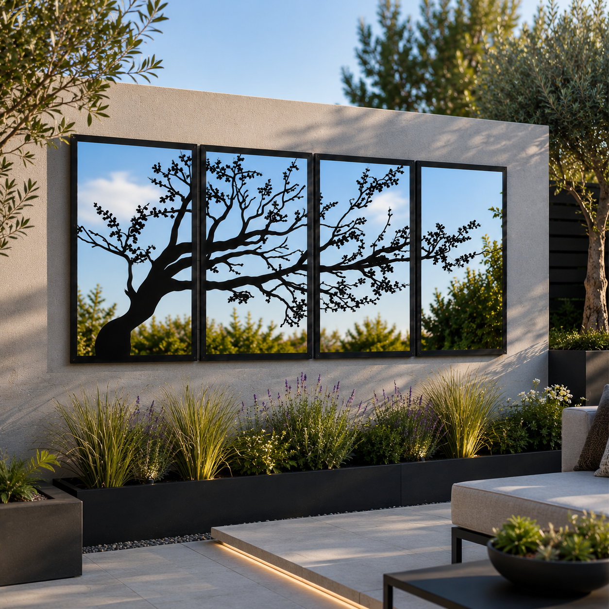 Large Tree Panel Mirror Set