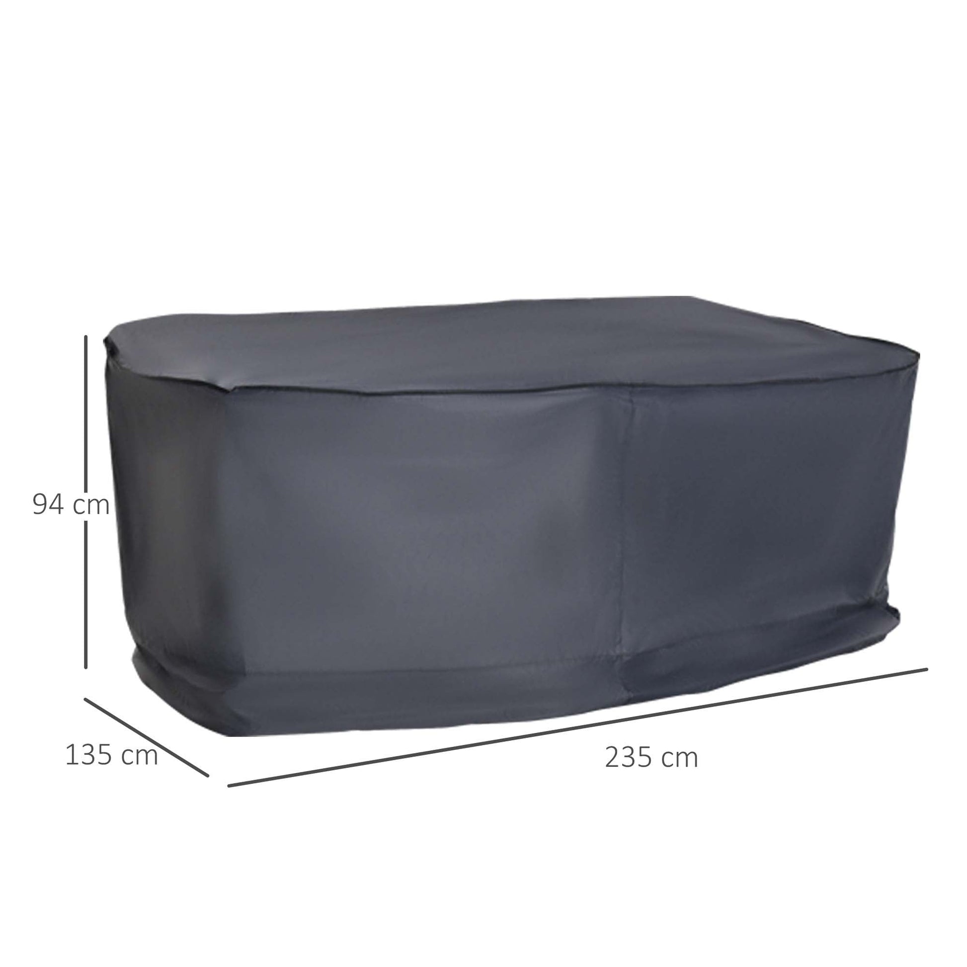 Garden Furniture Cover, Waterproof Windproof 420D Heavy Duty Oxford Fabric    Rattan Furniture Cover, Rectangular Outdoor Table Chair Set Cover, 235 x 135 x 94cm