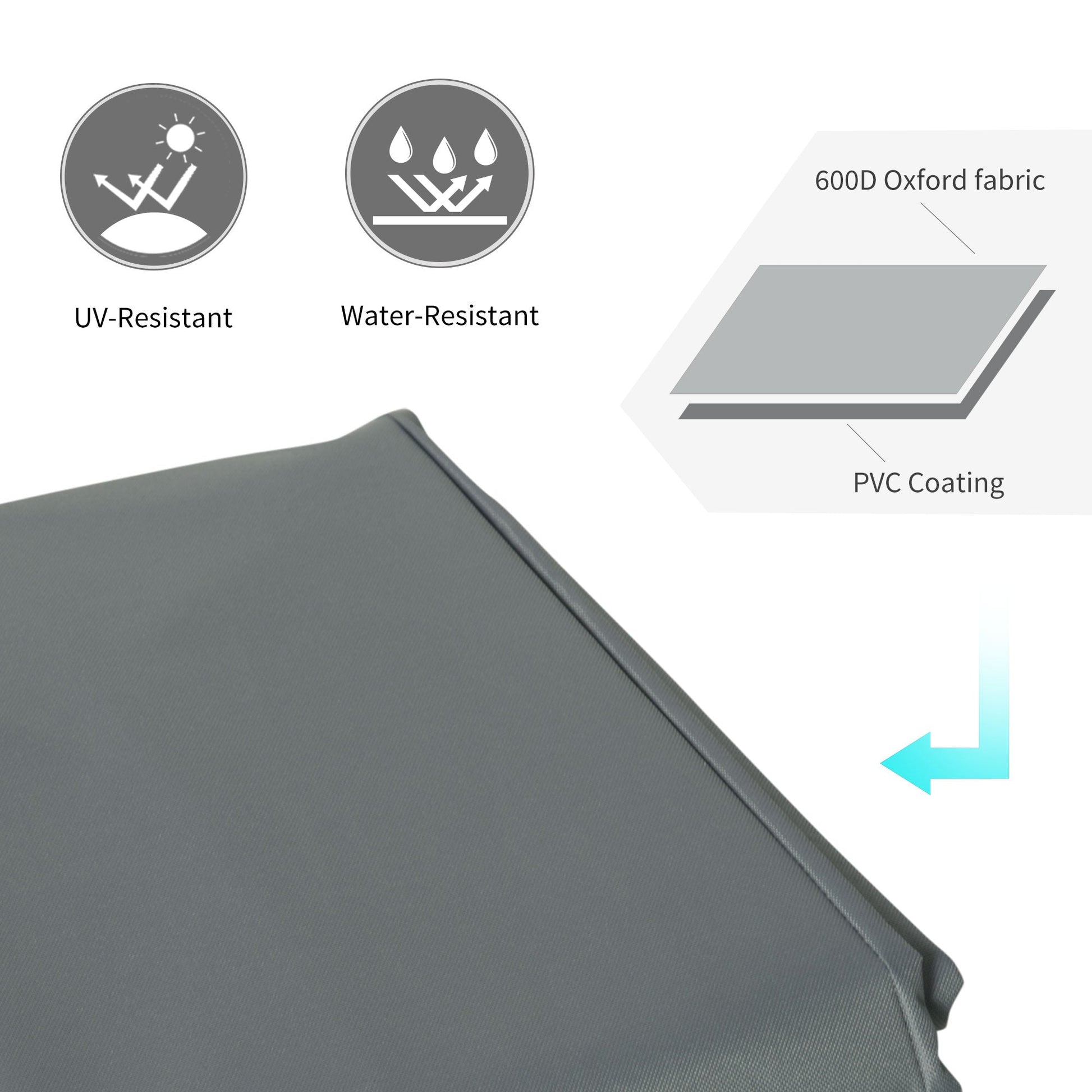 Rectangular Patio Furniture Cover for 3 Seater Sofa Bistro Set, Water UV Resistant Protection 600D Oxford Fabric Rattan Lounge Clean Cover, 190 x 72 x 76cm