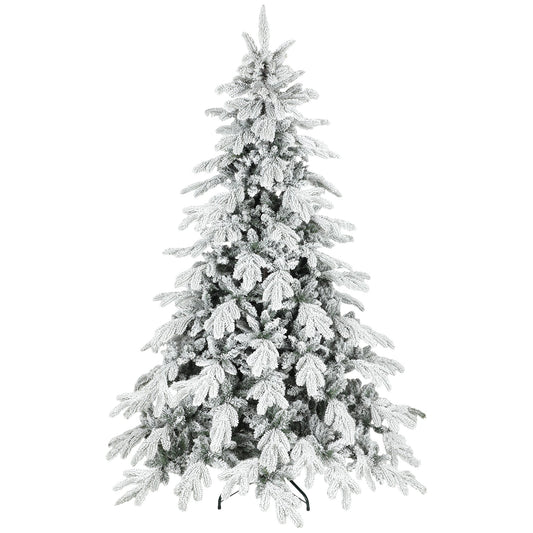 7ft Super Flocked Christmas Tree - Green/White