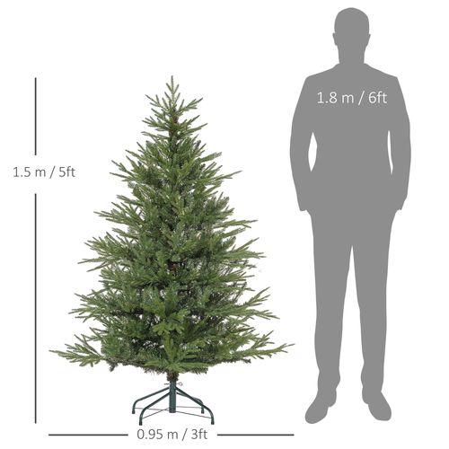 5 Foot Artificial Christmas Tree with Realistic Hinged Branches