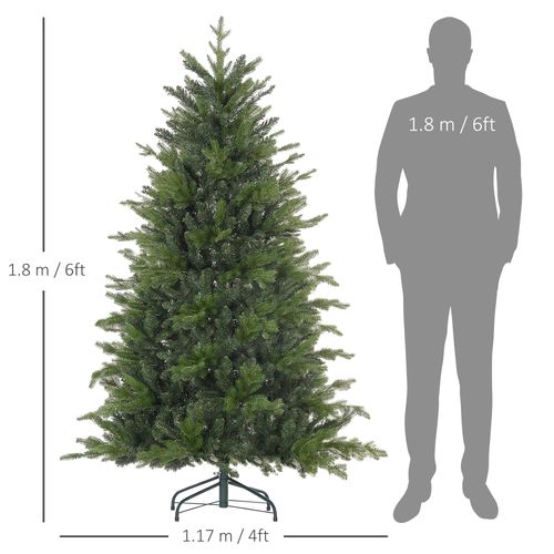 5 Ft Artificial Christmas Tree with Metal Base, Hinged Branches