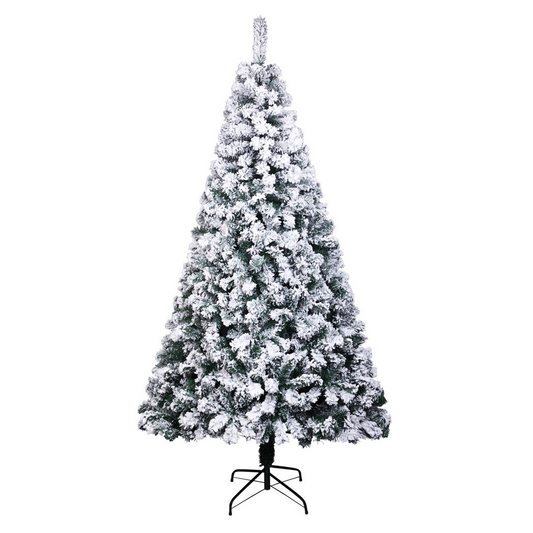 7ft Pvc Flocking Christmas Tree 1300 Branches Spread Out Naturally  Tree
