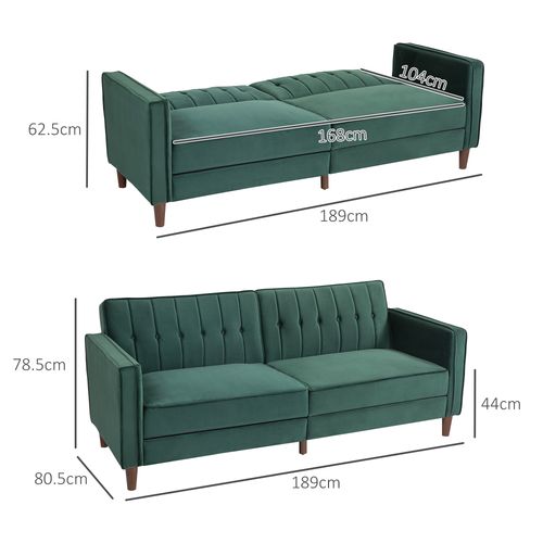 Convertible Sofa Futon Velvet-Touch Tufted Couch Sofa Bed
