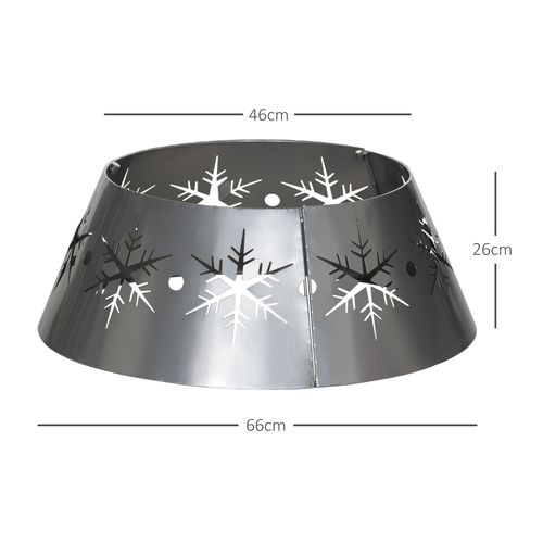 HOMCOM Christmas Tree Base Cover with Hollow Snowflake Patterns Xmas Decoration
