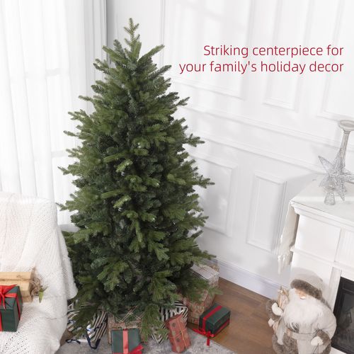 5 Ft Artificial Christmas Tree with Metal Base, Hinged Branches