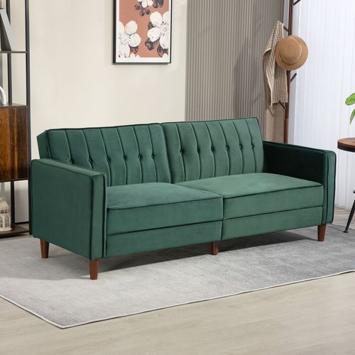 Convertible Sofa Futon Velvet-Touch Tufted Couch Sofa Bed