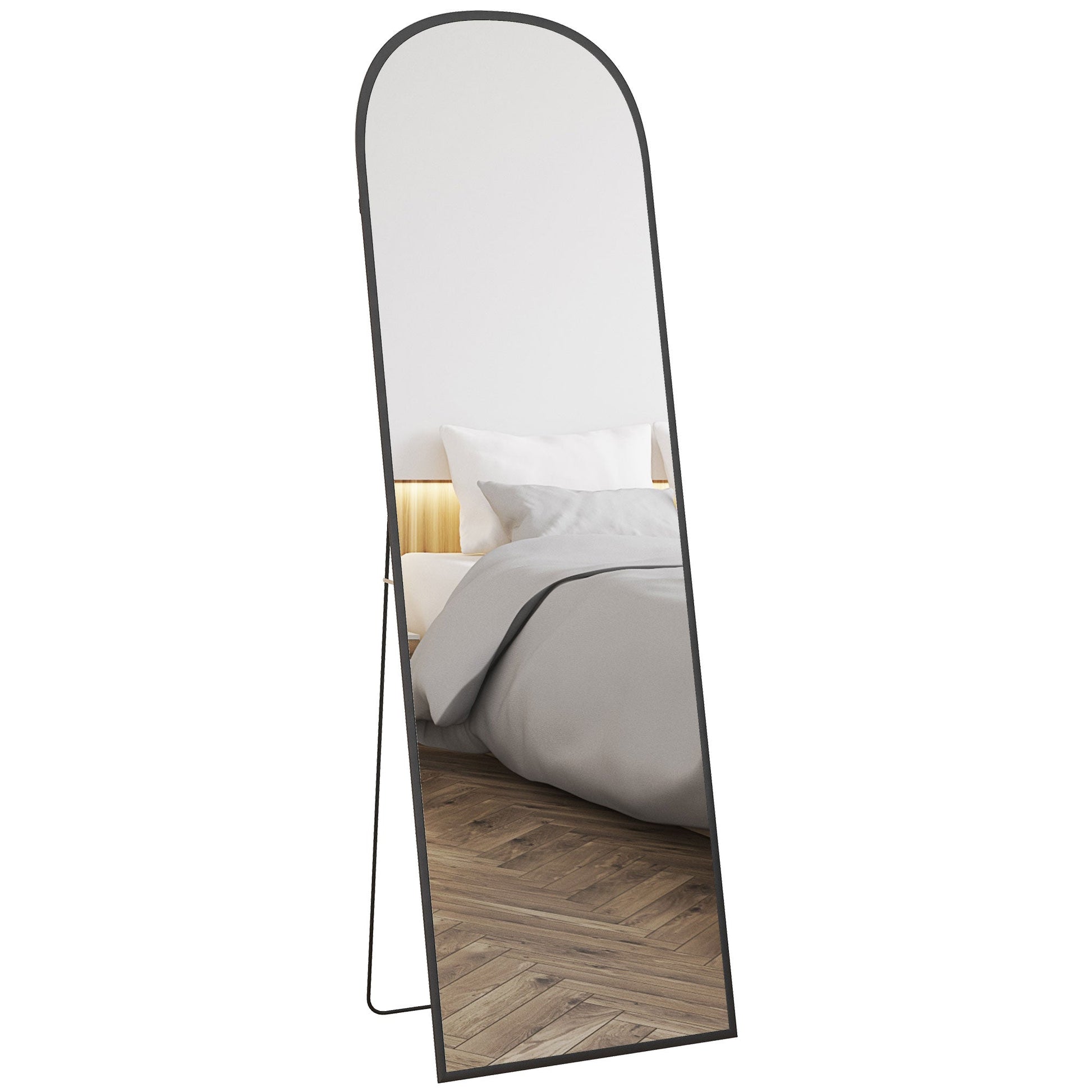 Aluminium Frame Standing Mirror - Black