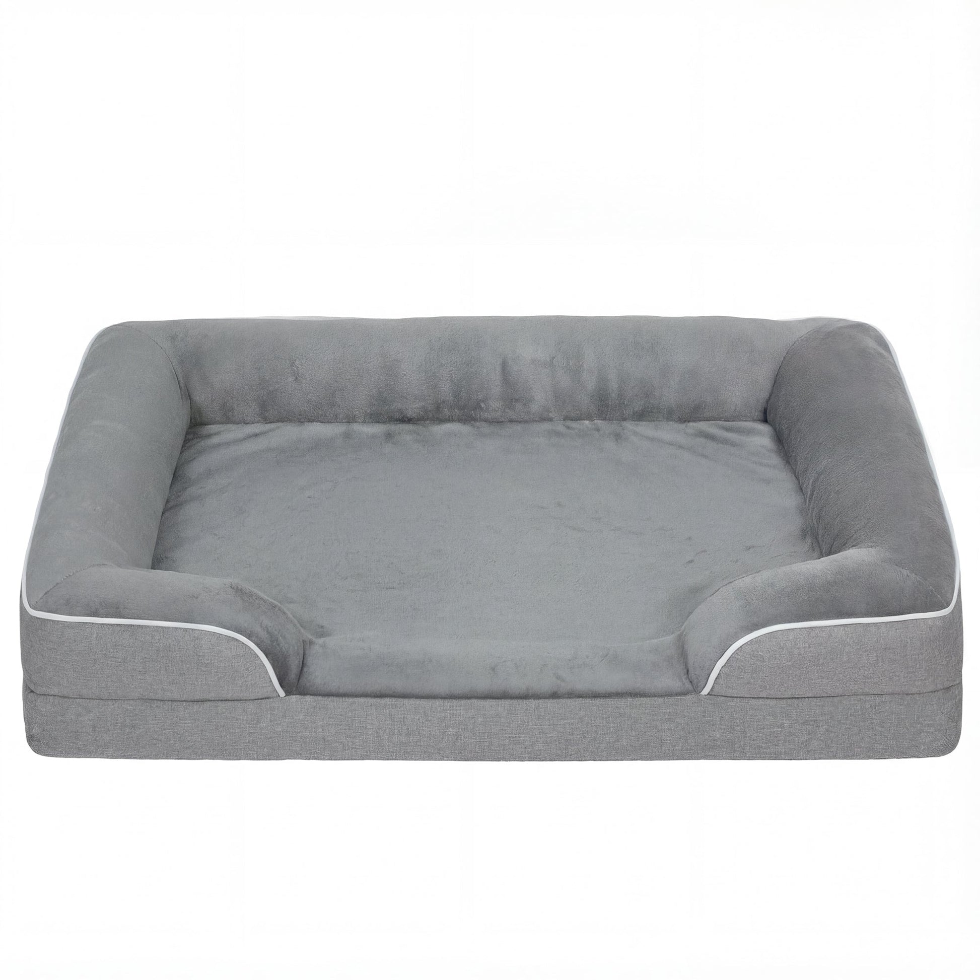 Dog Sofa Bed, Washable Pet Bed with Removable Cover and Non-Slip Bottom for Cats, Small and Medium Dogs, Grey