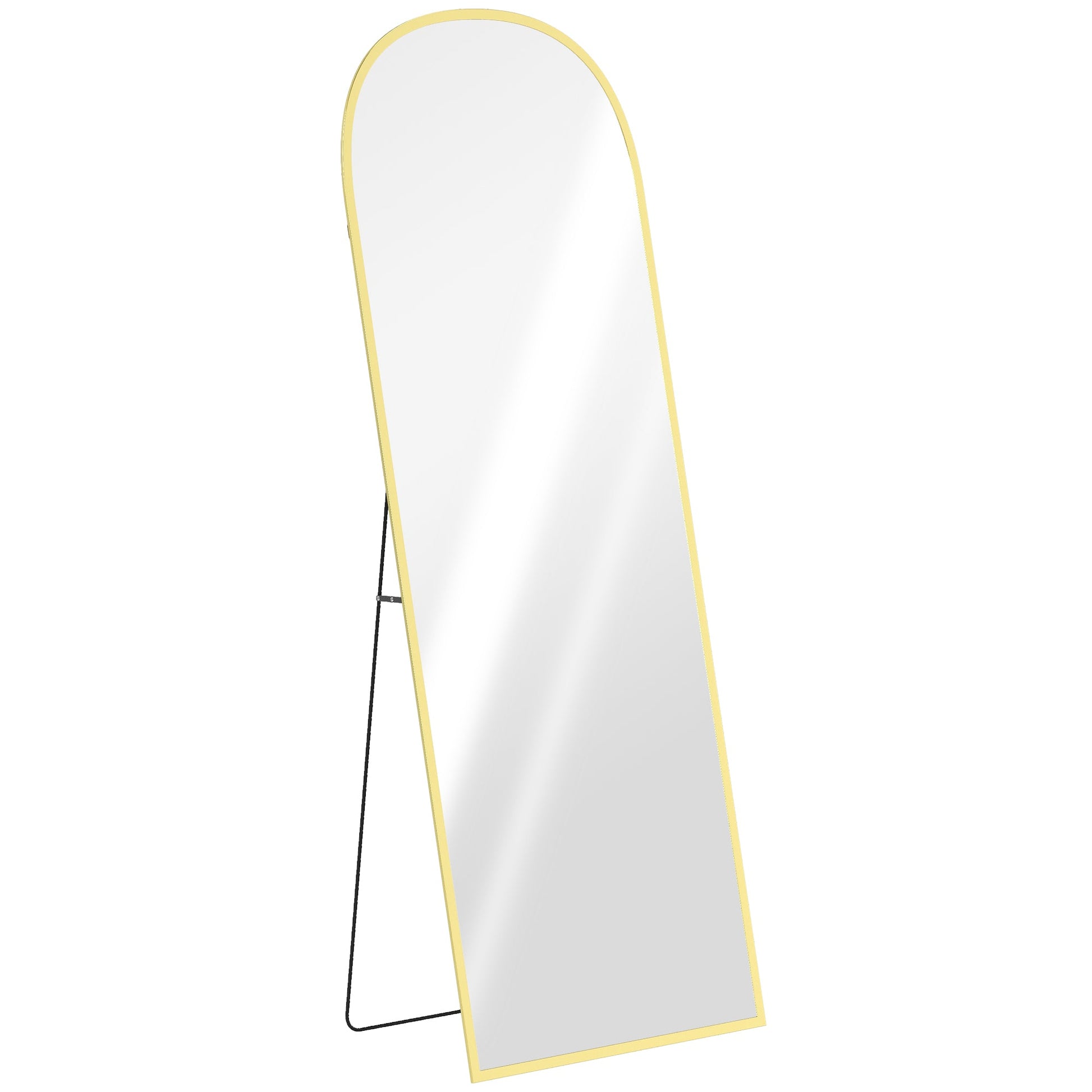 Aluminium Frame Standing Mirror - Gold