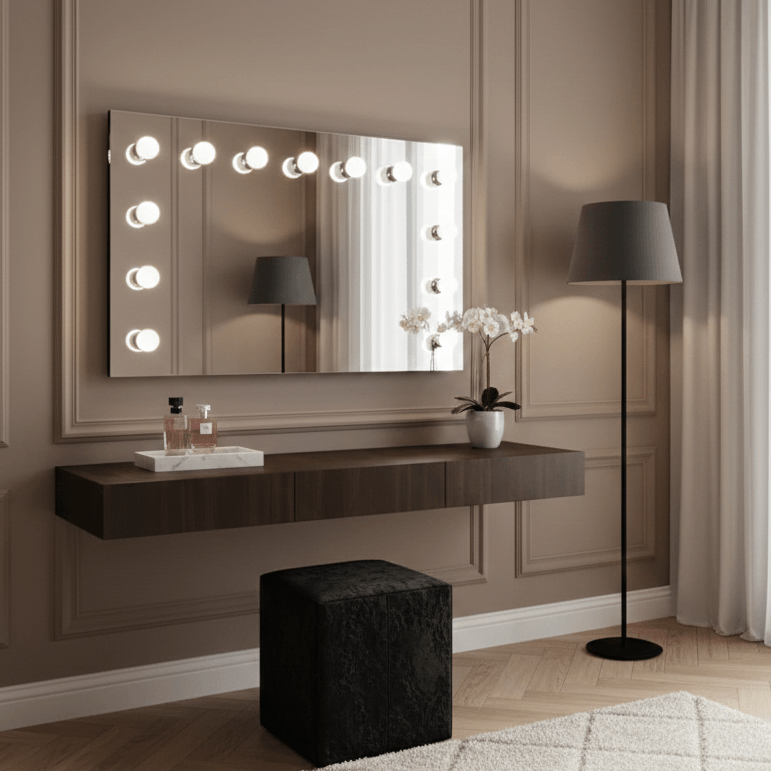 Hollywood Mirror Wall Mounted 100x60cm