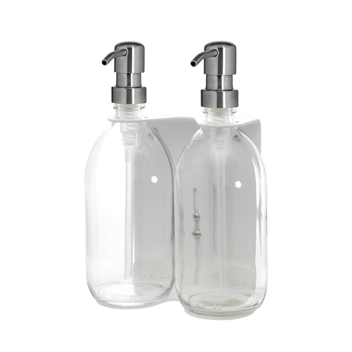 White Double Wall Mounted Soap Dispenser