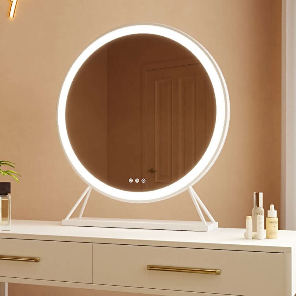 Marilyn Round Hollywood Mirror White 60x67cm