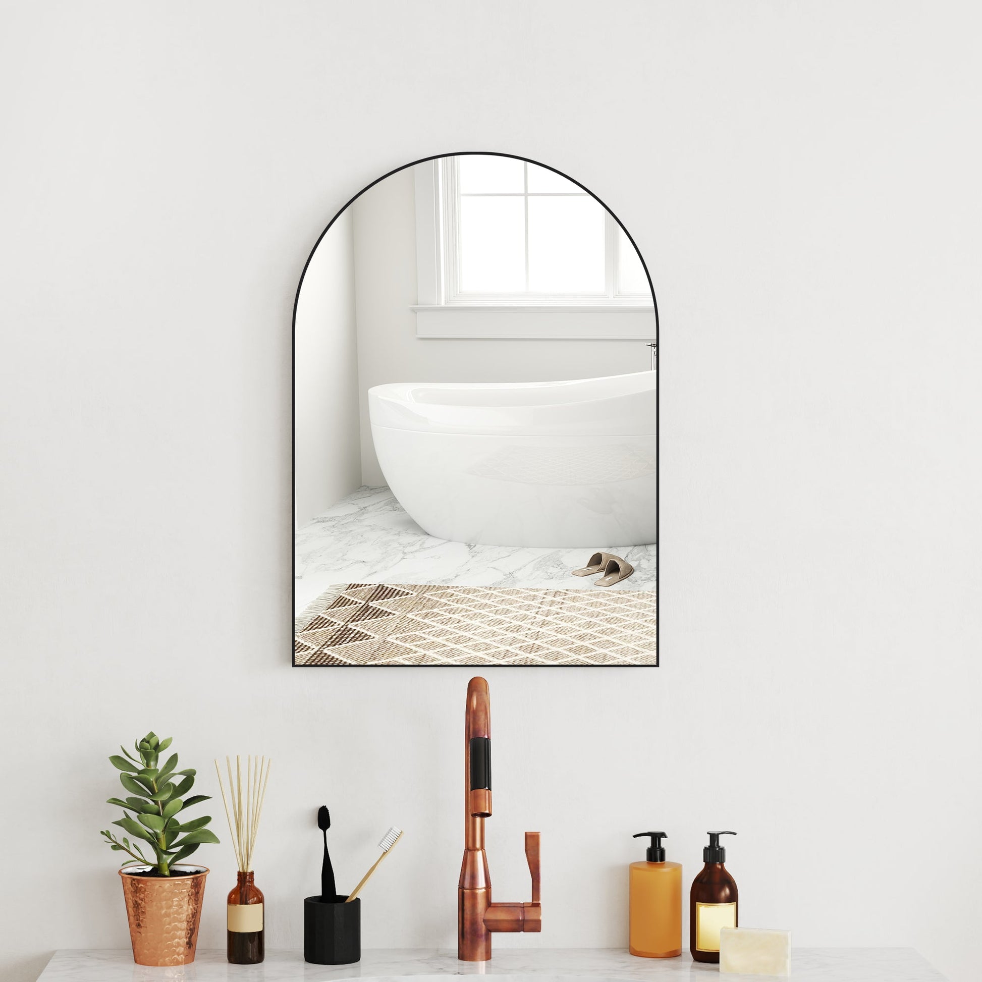 Arched Home Mirror - Black