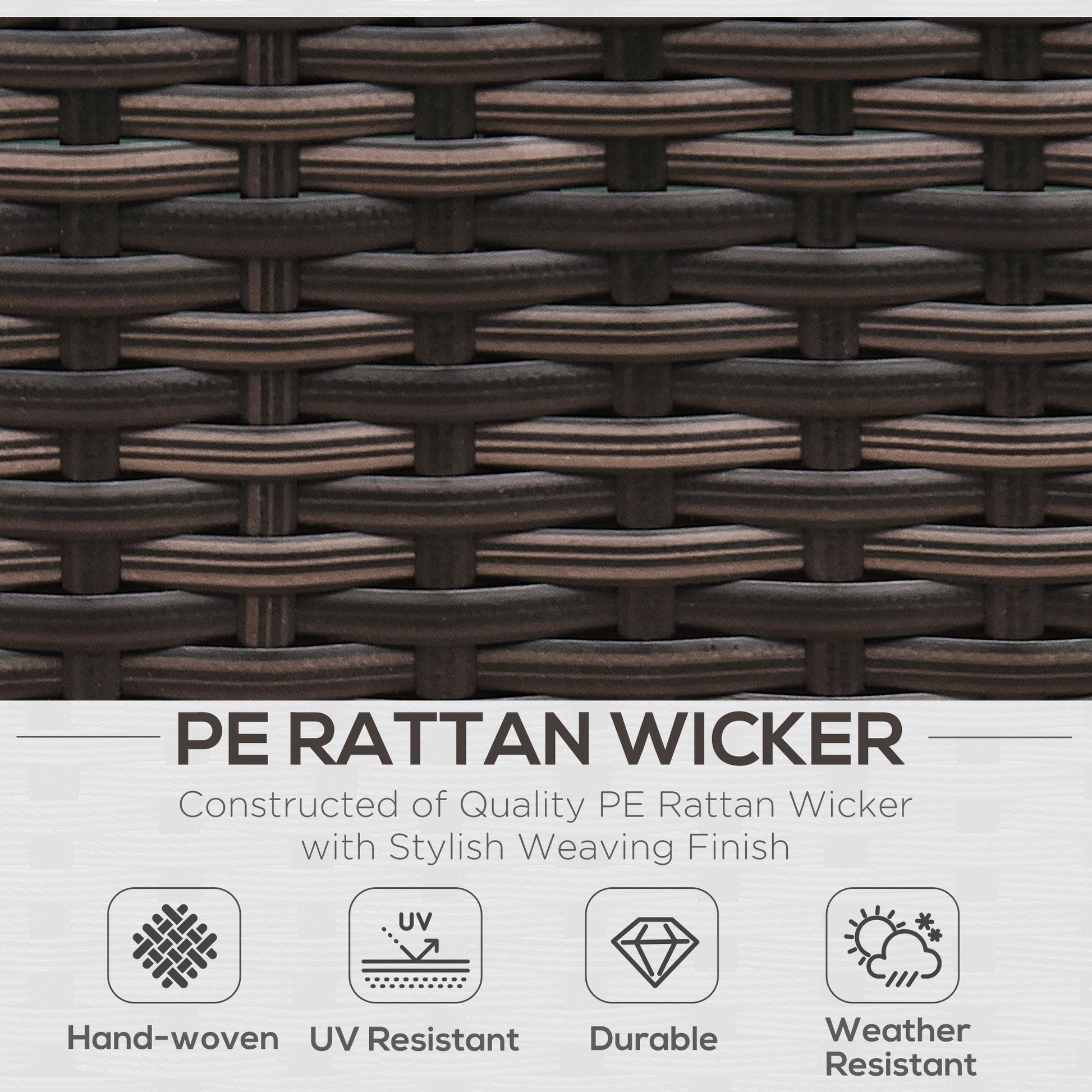 8 Pieces PE Rattan Corner Sofa Set with Thick Cushions, Aluminium Outdoor Rattan Garden Furniture Set with Glass Top Table, No Assembly Required, Mixed Brown