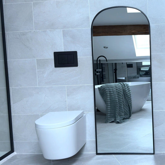 Black Metal Gentle Arch Mirror - 160cm x 60cm
