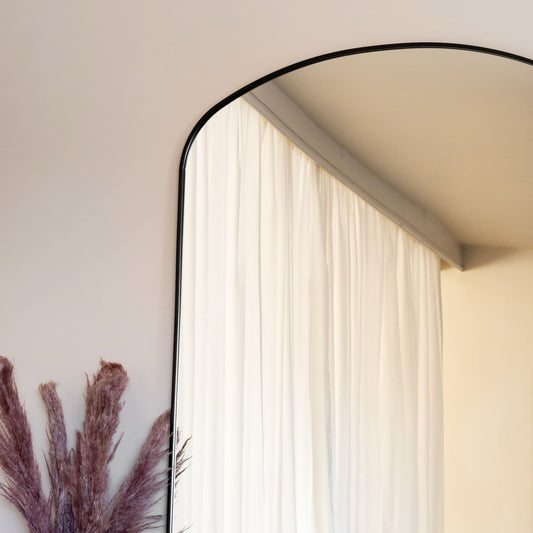 Black Metal Gentle Arch Mirror - 180cm x 105cm