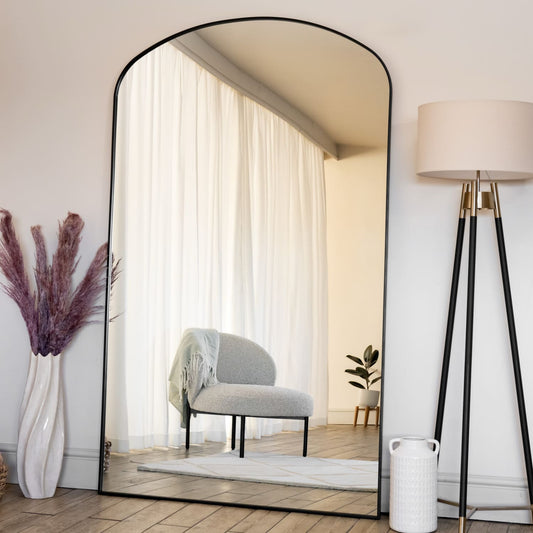 Black Metal Gentle Arch Mirror - 200cm x 120cm