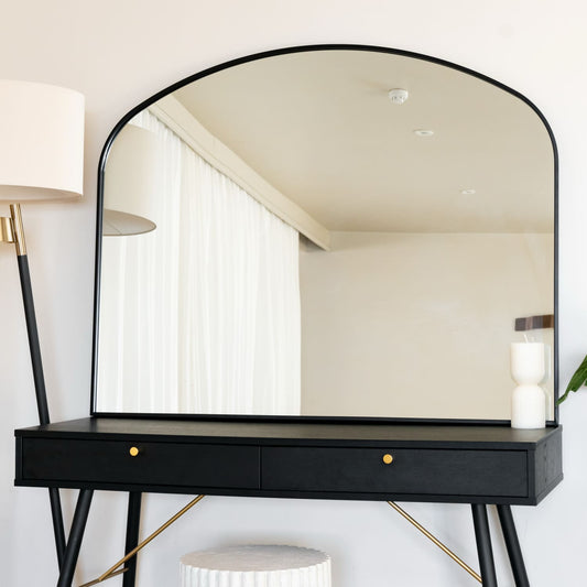 Black Metal Gentle Arch Mirror - 95cm x 120cm