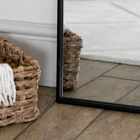 Full Length Black Metal Gentle Arch Mirror - 180cm x 90cm