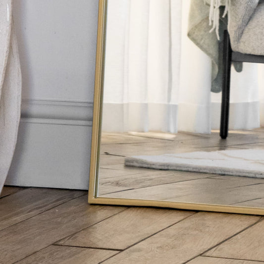 Full Length Gold Metal Gentle Arch Mirror - 180cm x 90cm.
