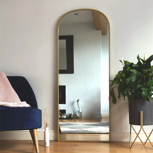 Gold Metal Gentle Arch Mirror - 150cm x 60cm