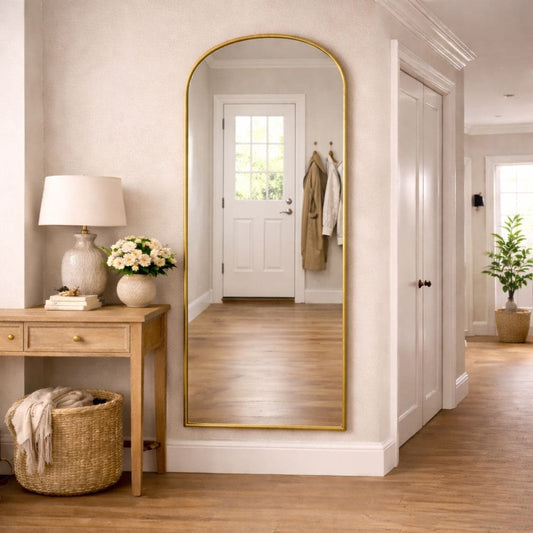 Gold Metal Gentle Arch Mirror - 160cm x 60cm