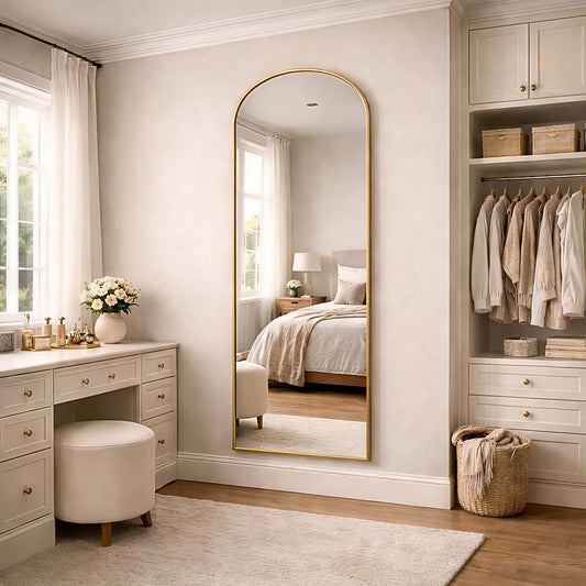 Gold Metal Gentle Arch Mirror - 160cm x 60cm